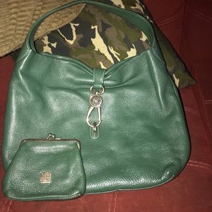 Dooney & Bourke Hunter Green Logo Lock Bag/Wallet